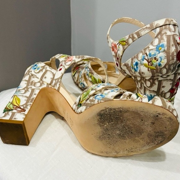 Dior Multicolor Floral Heels Authentic - Picture 10 of 11